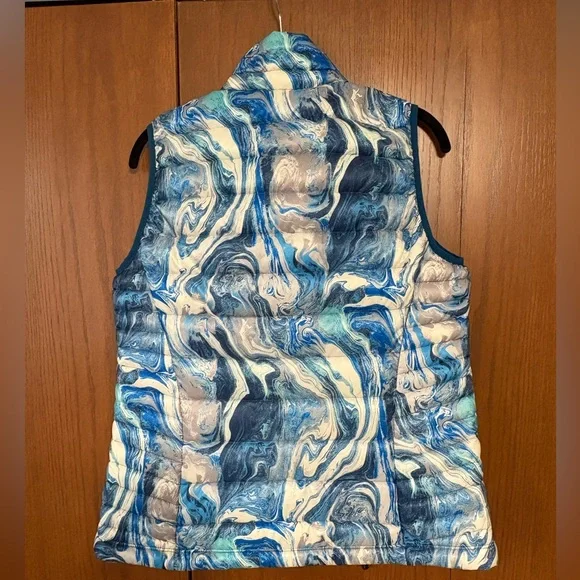 Patagonia Lightweight Down Puffer Vest Rare Wave Print Size Small - Picture 7 of 11